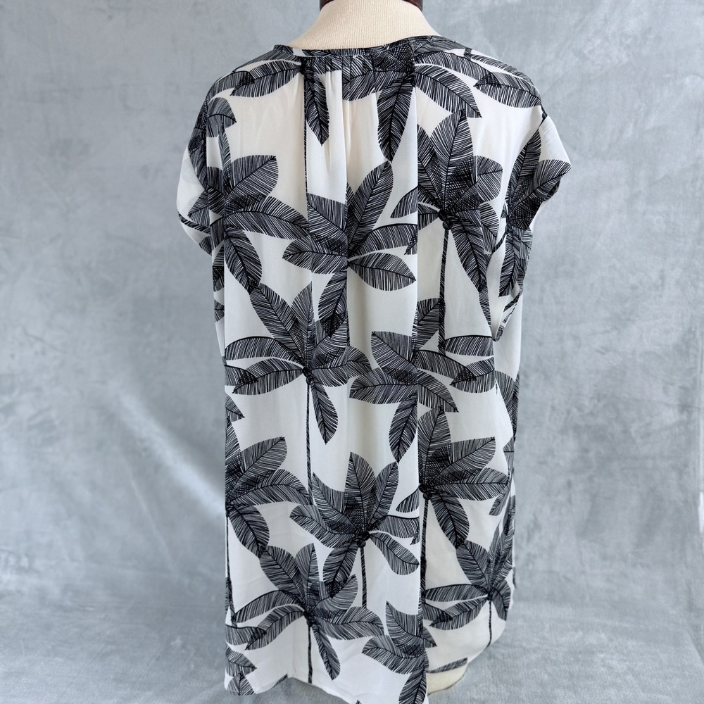 My Danielle Woman Top XXL Slip Over Cap Sleeves Black/White Palm Trees - Picture 4 of 14